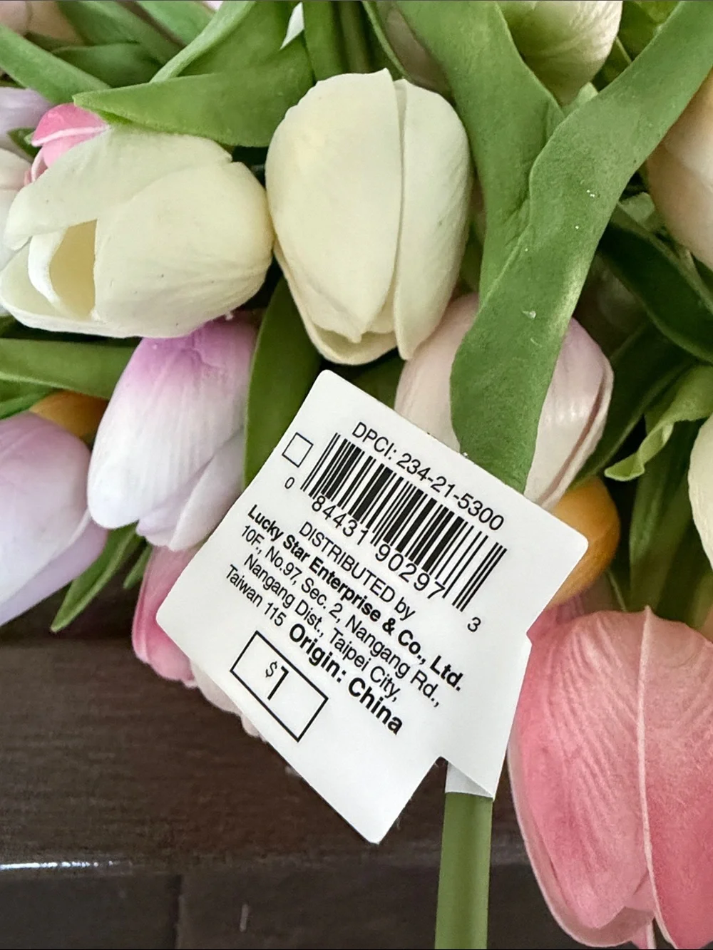 40 Artificial Tulips - Pink, White & Cream Home Accent